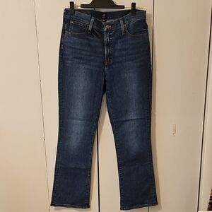 J. Crew Factory Dark Blue Book Cut Leg Jeans, Size 31